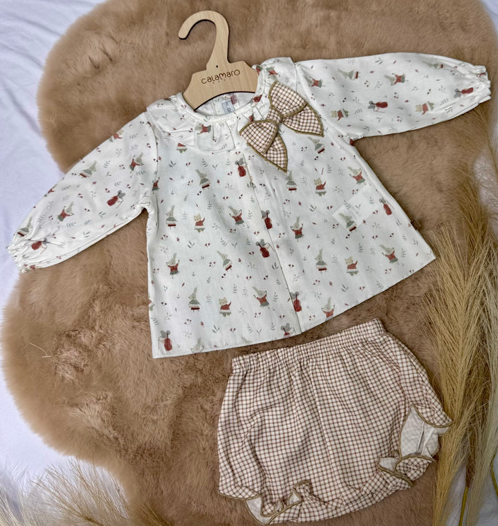 Completo 2 pezzi con culotte neonata Calamaro