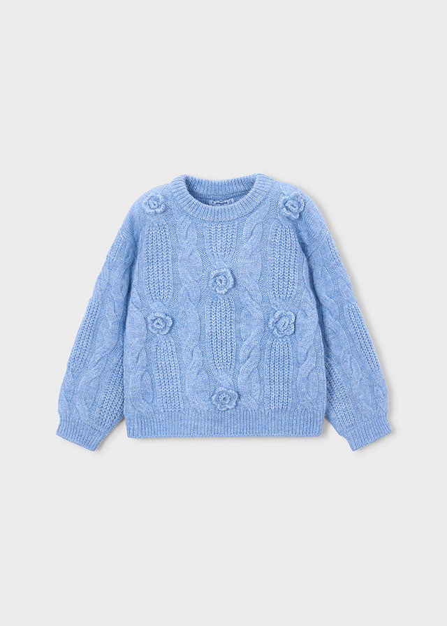 Maglione ricamato fiore bambina Mayoral
