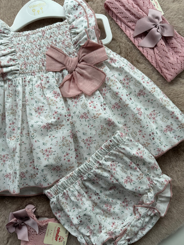 Vestito elegante con culotte e fiocco Valentina Bebès
