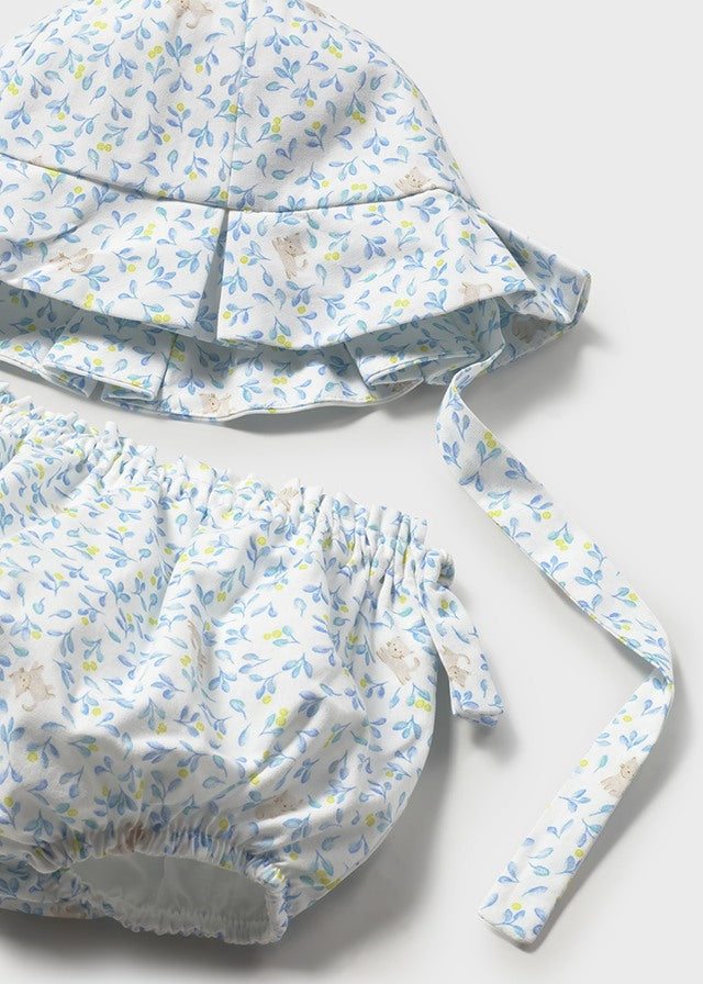 Culotte e cappello a fantasia neonata Mayoral