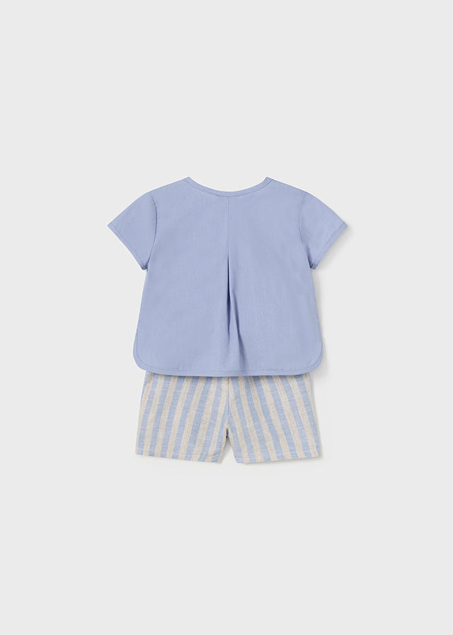 2-piece striped linen baby set 