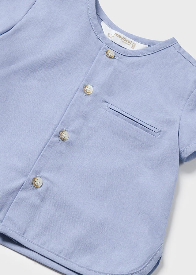 2-piece striped linen baby set 