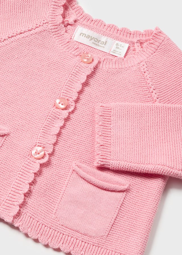 Cardigan tricot di cotone neonata