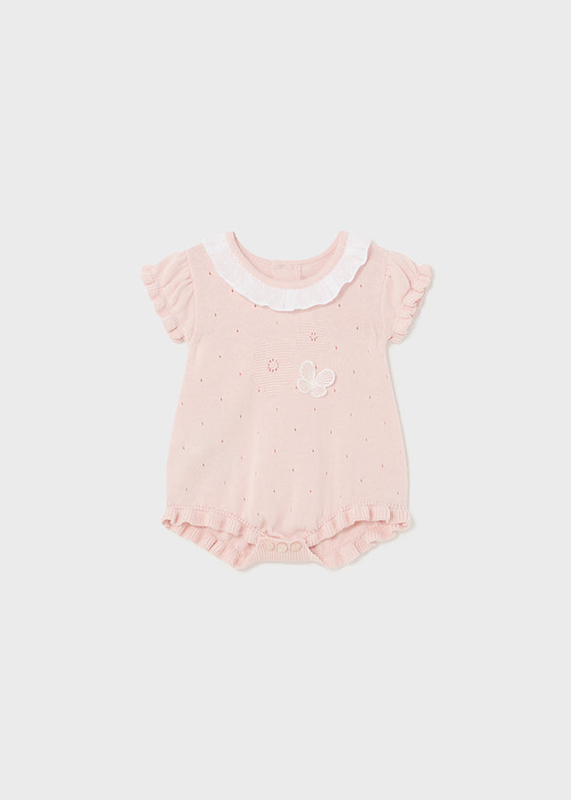 Pagliaccetto tricot di cotone neonata