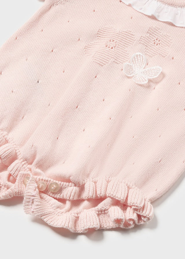 Pagliaccetto tricot di cotone neonata