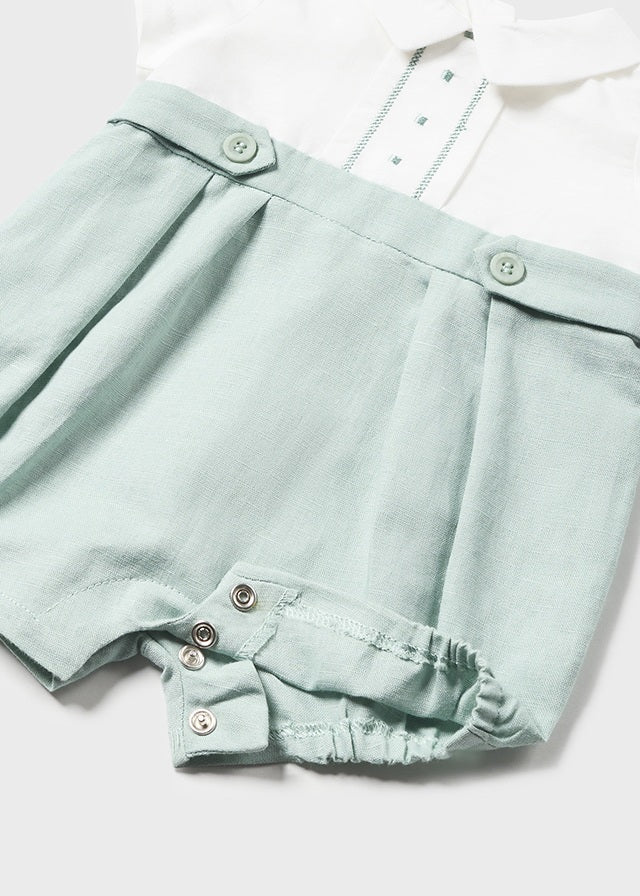 Linen ceremony romper for newborns 