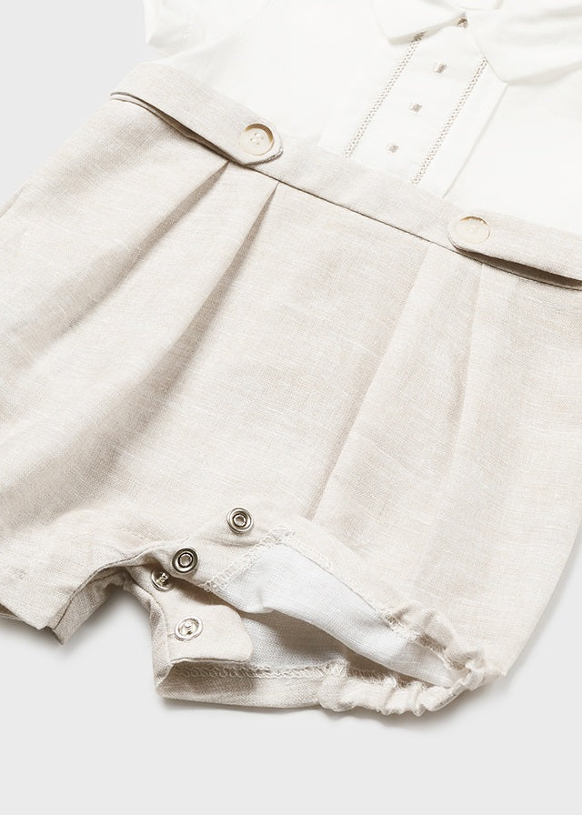 Linen ceremony romper for newborns 