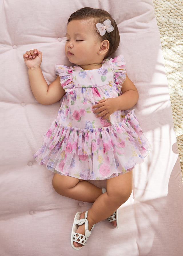 Vestito stampato tulle neonata