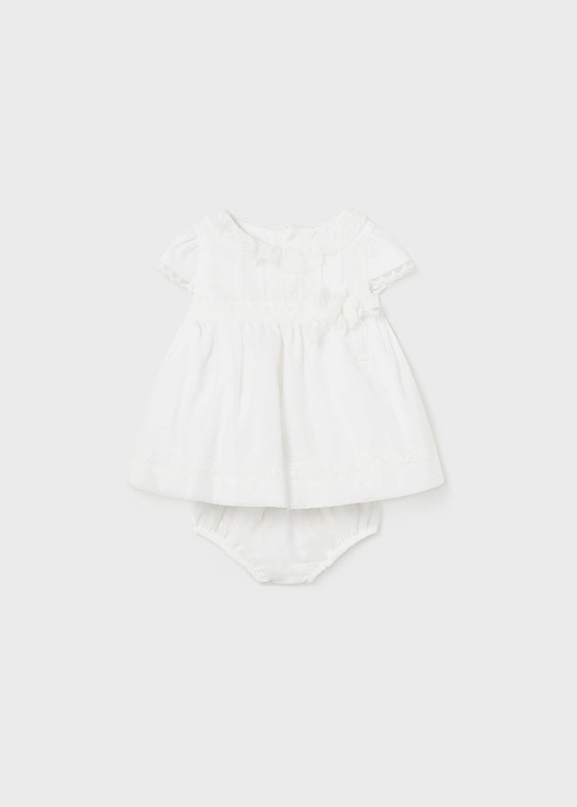 Vestito chiffon con copri pannolino neonata