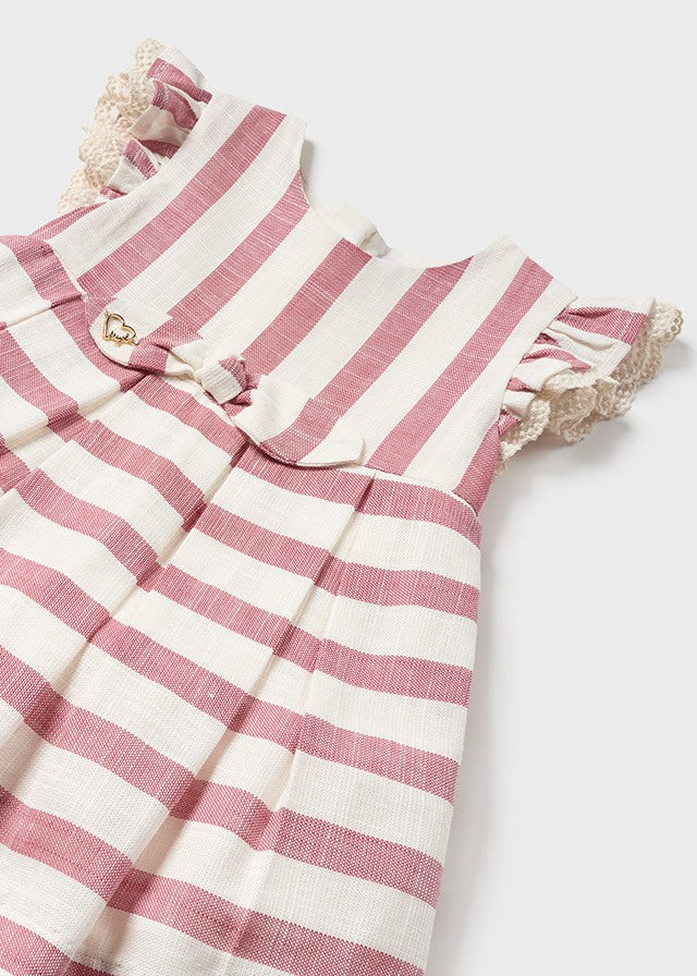 Vestito a righe di lino baby femmina