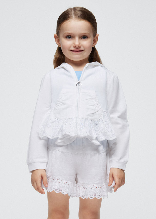 Girls' perforated hoodie