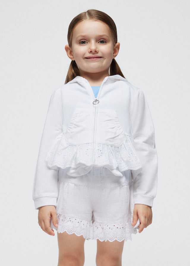 Girls' perforated hoodie