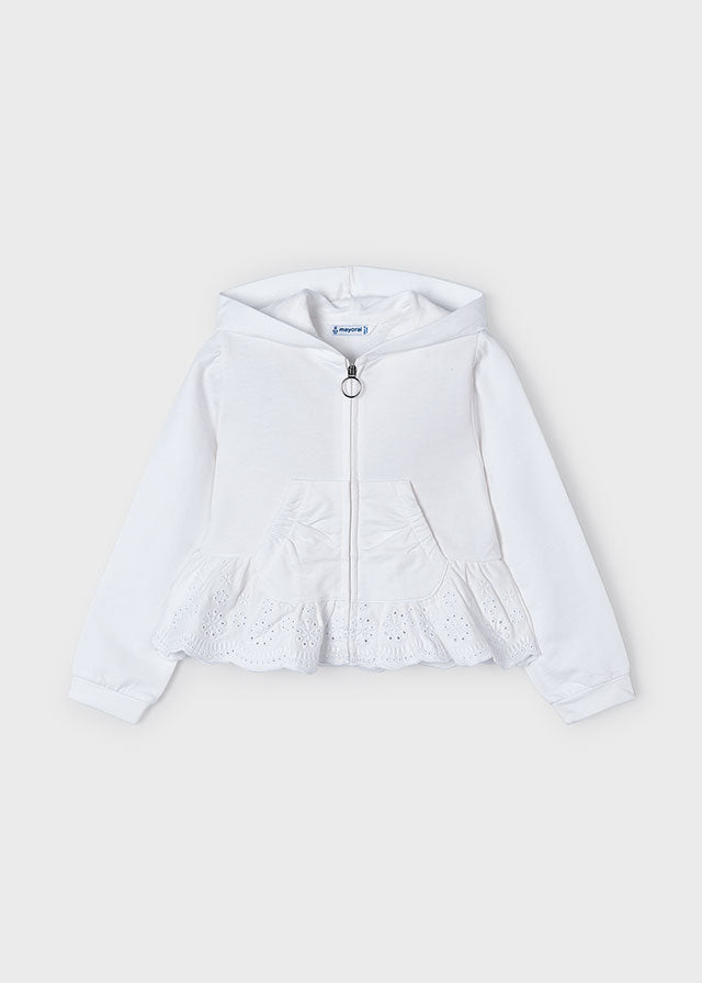 Girls' perforated hoodie