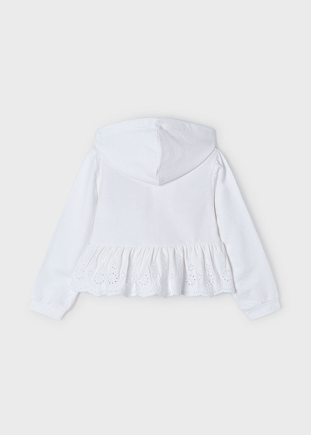 Girls' perforated hoodie