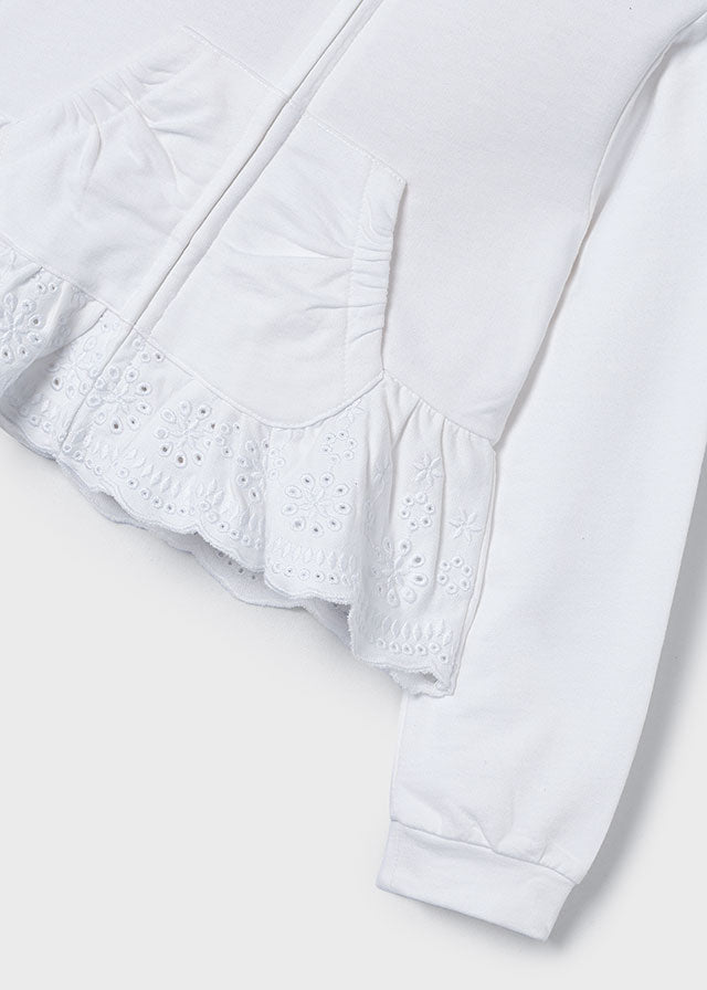 Girls' perforated hoodie