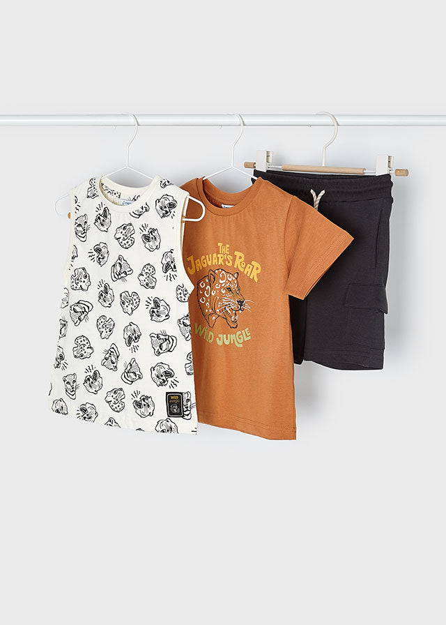 Completo 3 pezzi sporty di cotone bambino