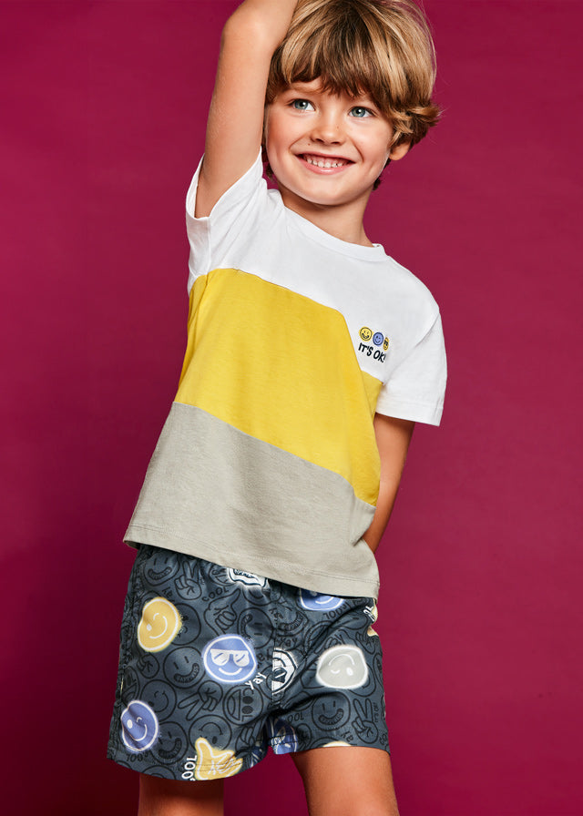 Costume bermuda stampato poliestere riciclato bambino