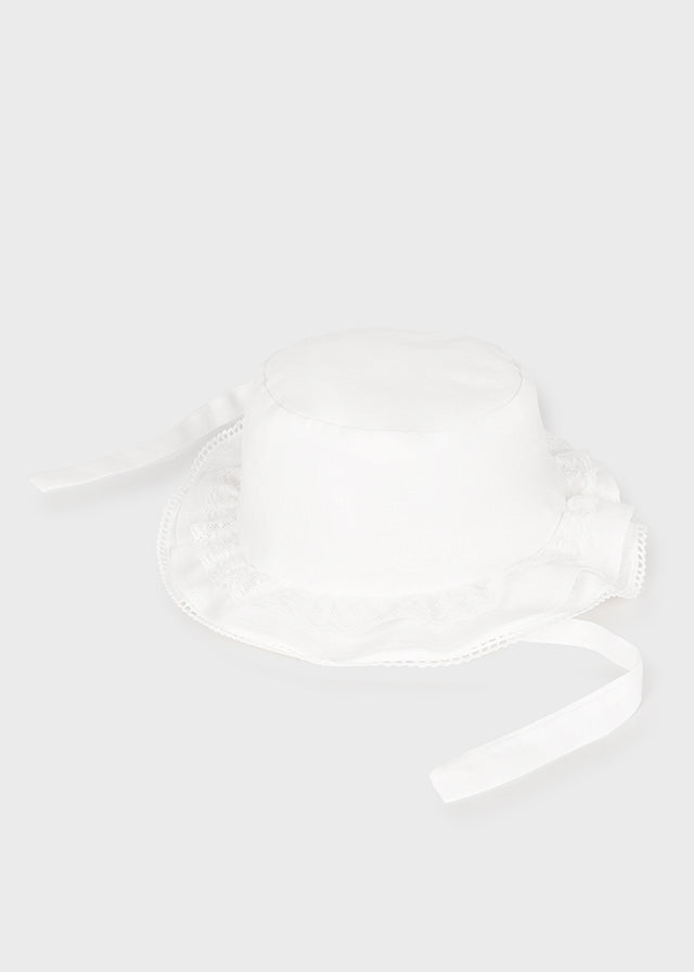 Cappello cerimonia lino neonata