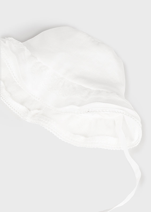 Cappello cerimonia lino neonata