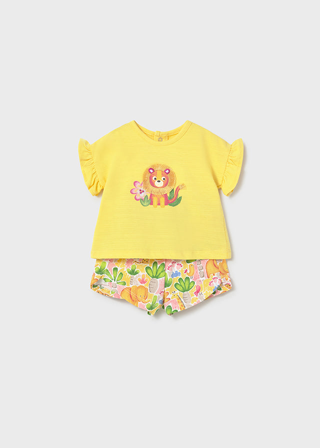 Completo safari con shorts stampato neonata Mayoral