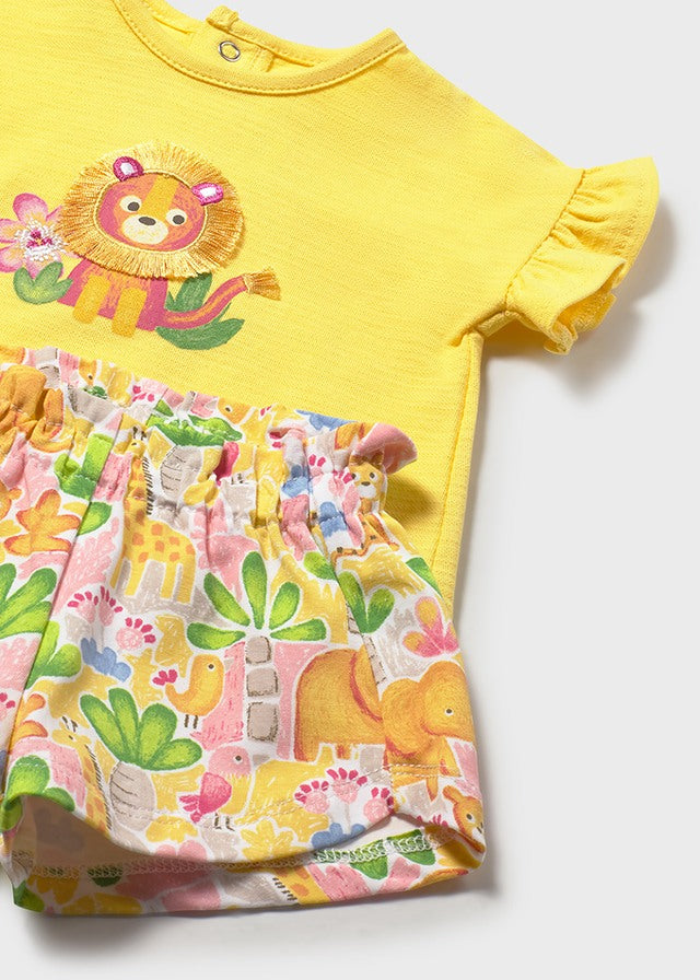 Completo safari con shorts stampato neonata Mayoral