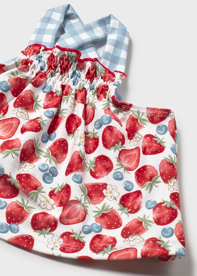 Coordinato fragola costume con cappello neonata Mayoral