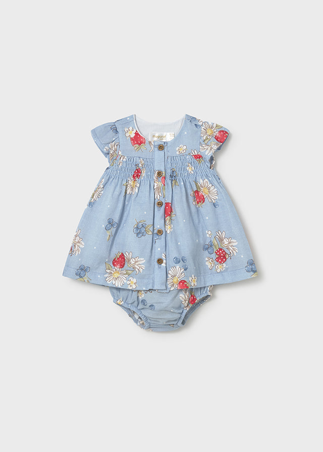 Vestito floreale con bottoni neonata Mayoral