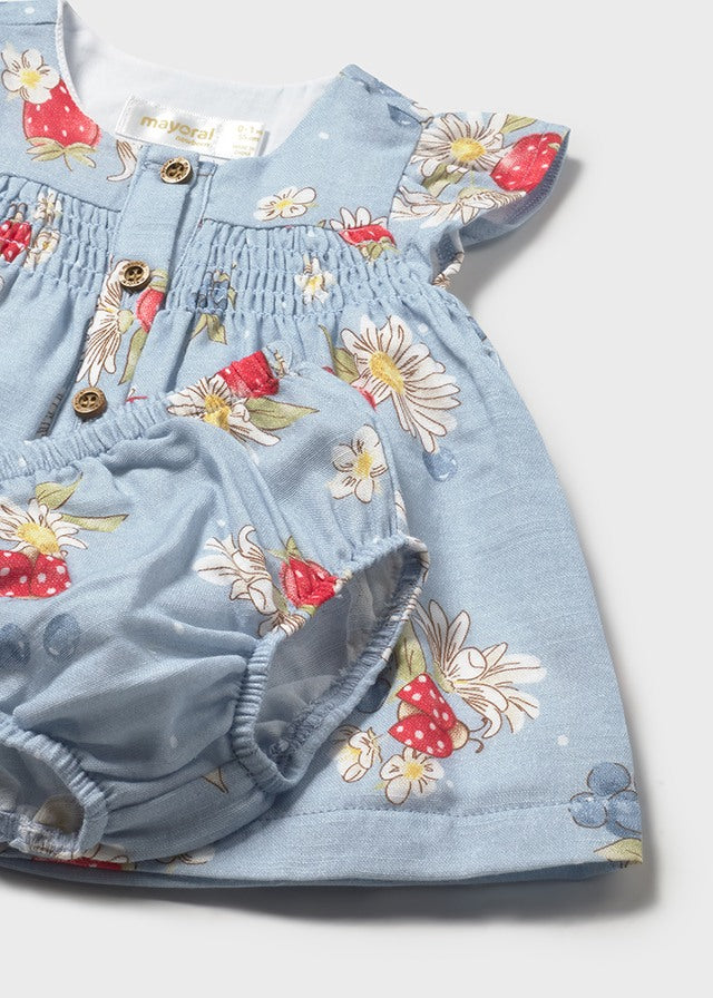 Vestito floreale con bottoni neonata Mayoral
