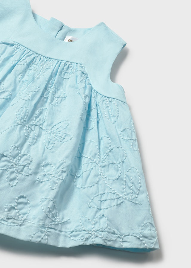 Vestito ricamato con copri pannolino neonata