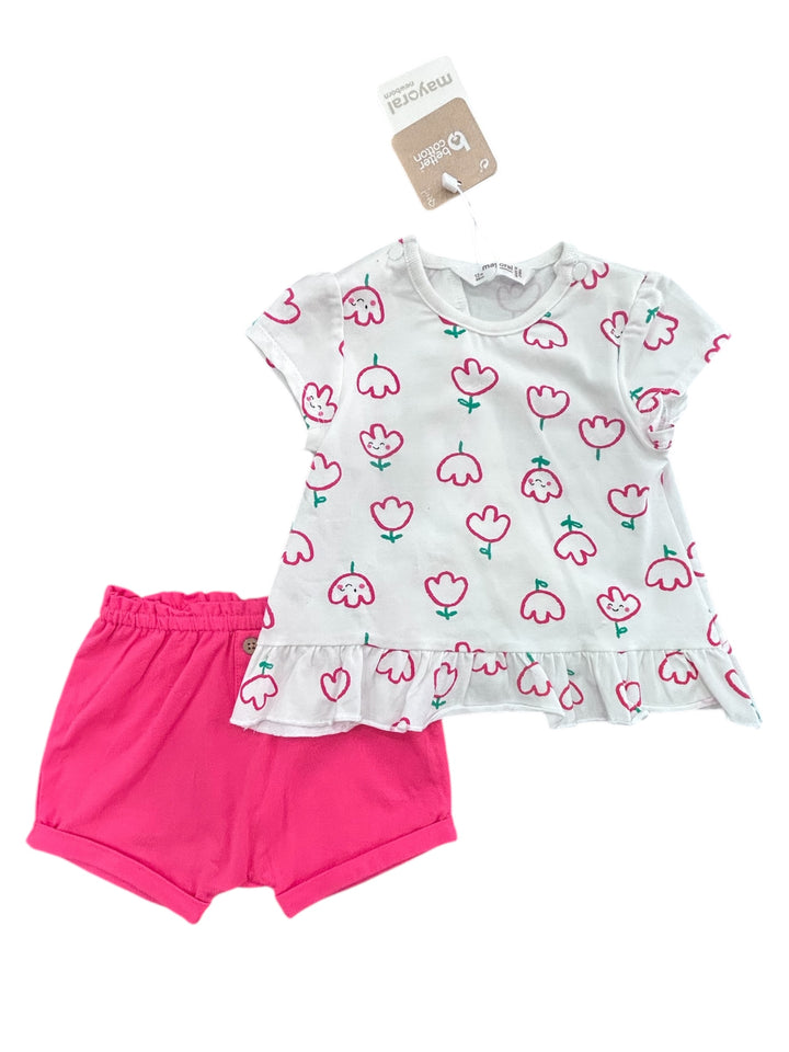 Completo maglietta a maniche corte e pantaloncino neonata Mayoral