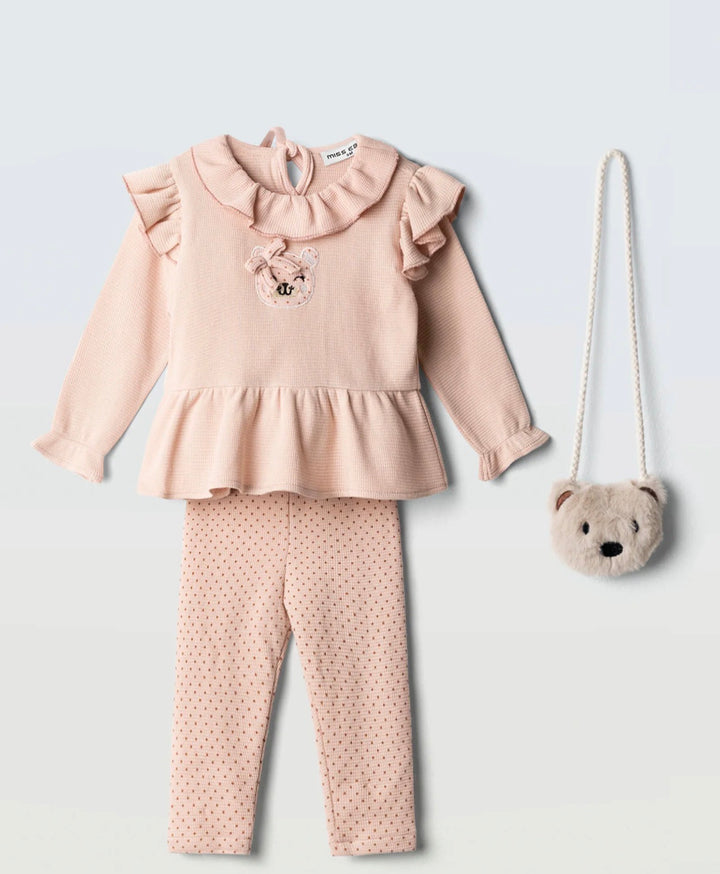 Completo con leggings e borsa neonata Ebita