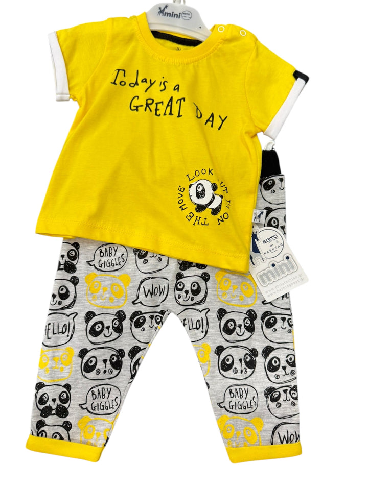 Completo maglietta a maniche corte e pantalone neonato