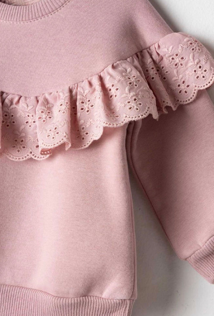Tuta due pezzi con merletto baby femmina Ebita