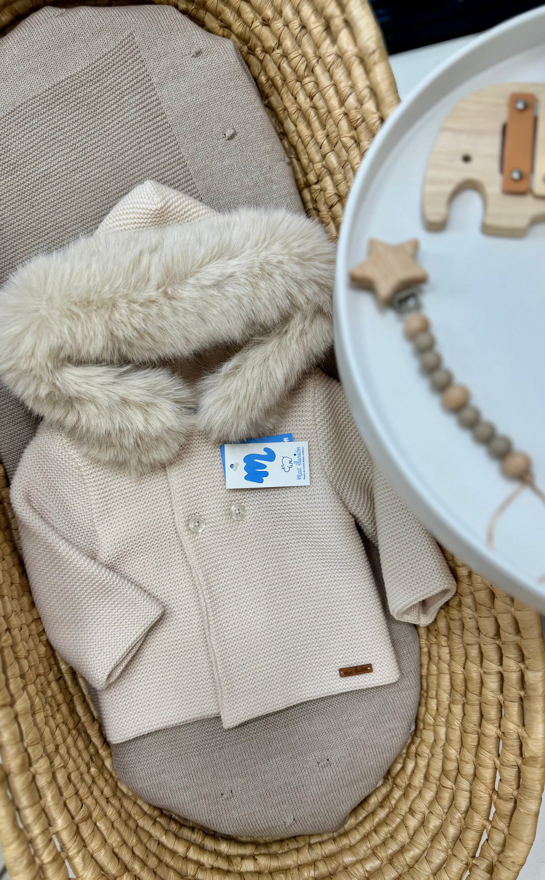 Cappotto in lana con cappuccio in pelliccia unisex Mac Ilusion