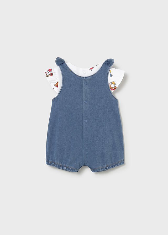 Salopette in denim neonata Mayoral