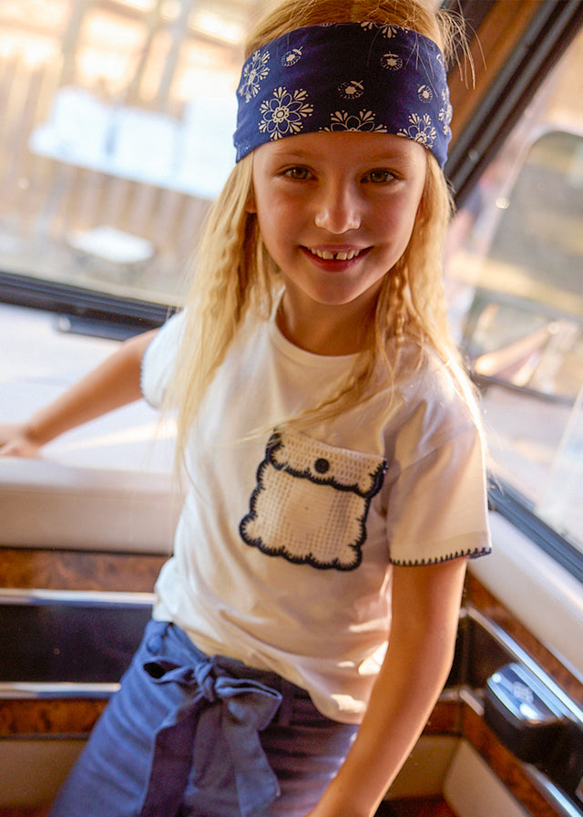 T-shirt con taschino bambina Mayoral