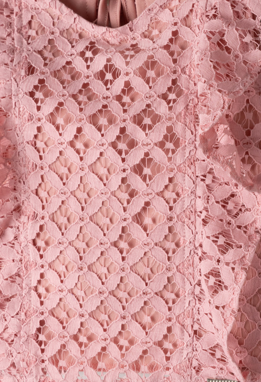 Coordinato in pizzo con cerchietto capelli bambina Ebita