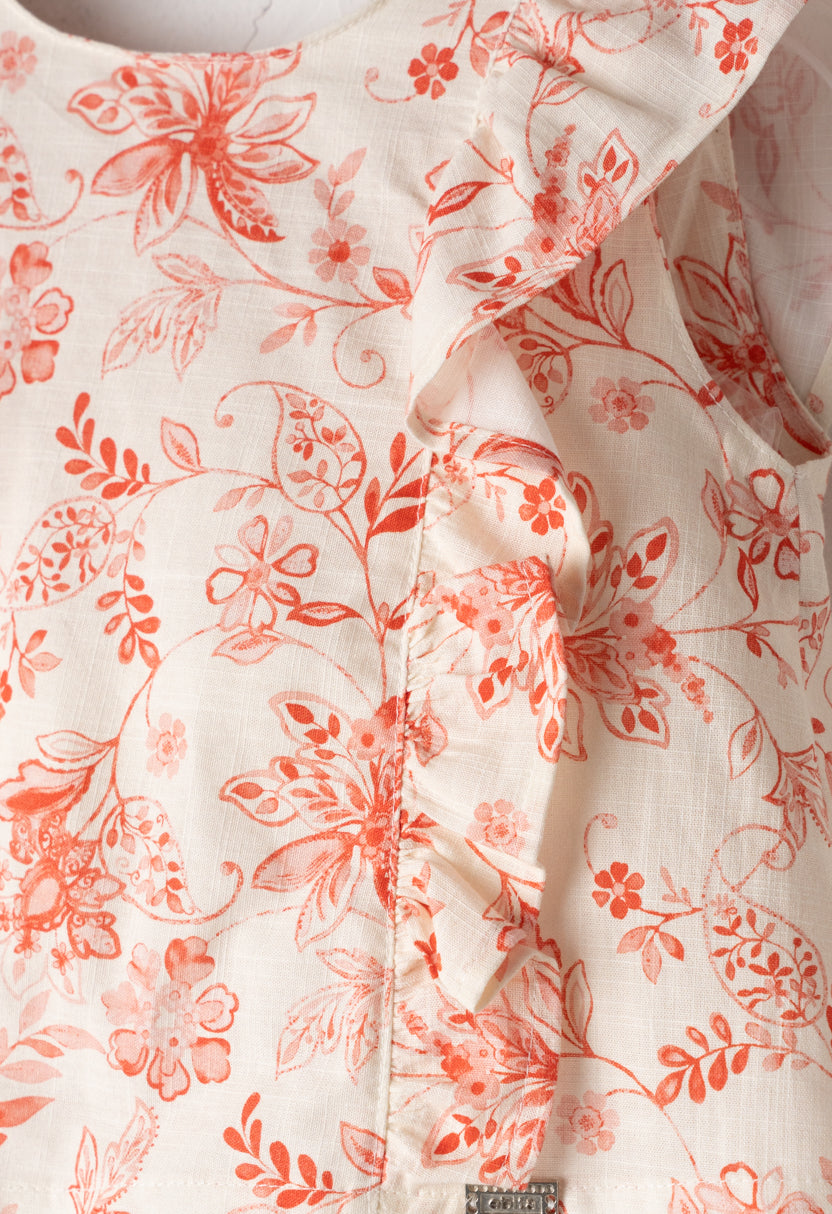 Completo due pezzi con borsa di paglia bambina ebita