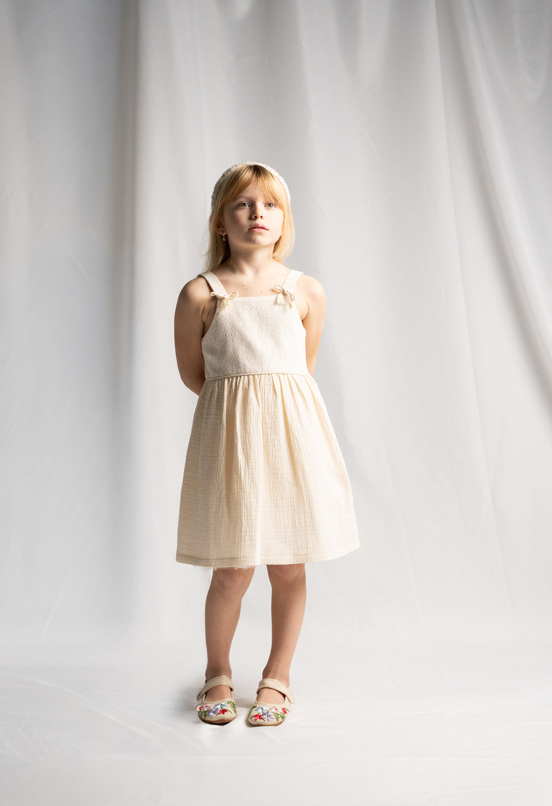 Vestito a bretelline crochet bambina Ebita