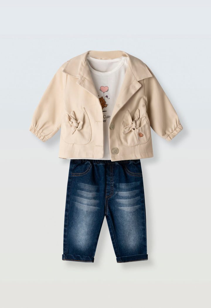 Coordinato 3 pezzi con giacca baby girl ebita