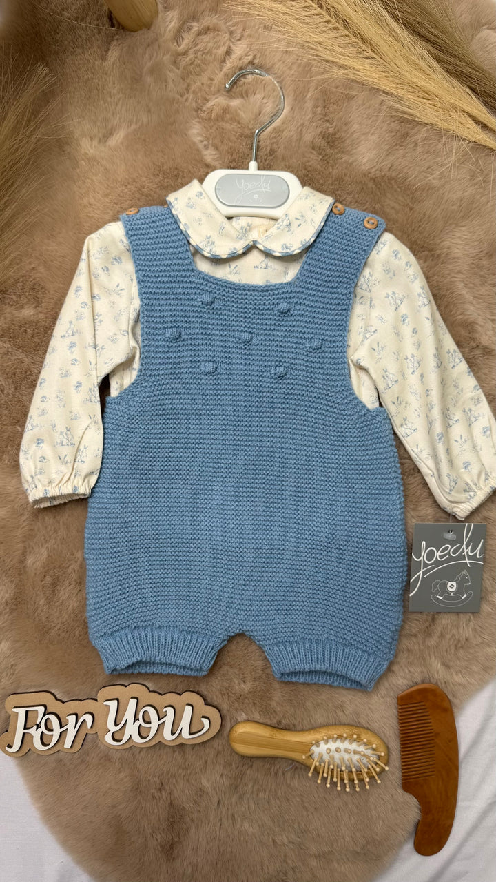 Salopette in tricot con camicia neonato Yoedu