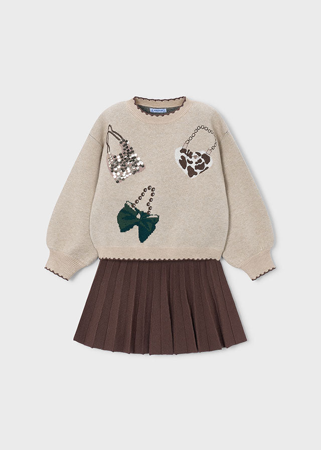 Completo gonna in tricot bambina Mayoral