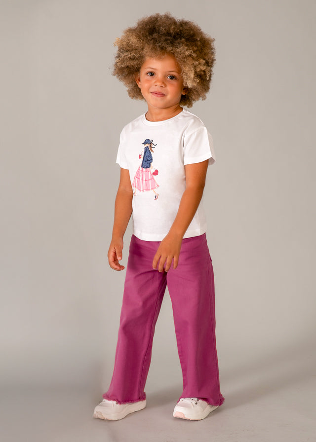 T-shirt con stampa ragazza bambina Mayoral