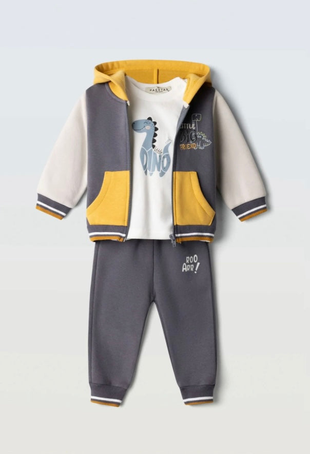 Tuta tre pezzi aperta con cappuccio baby boy Hashtag
