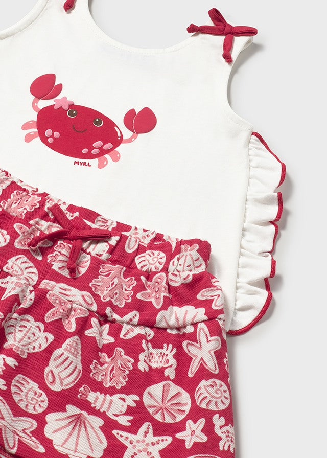 Completo due pezzi con short stampato baby girl Mayoral