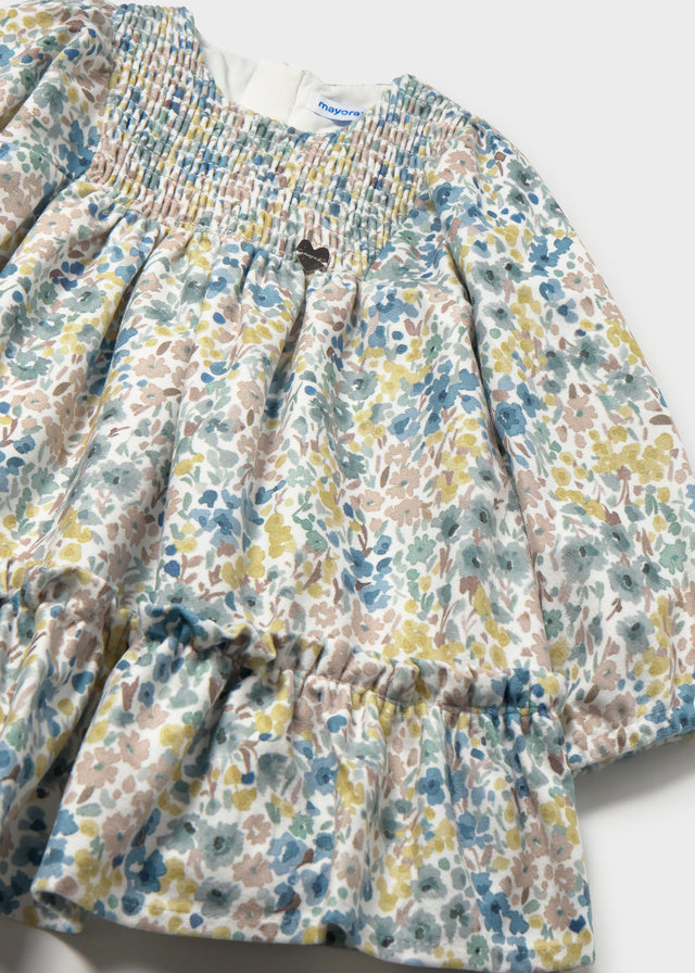 Vestito con stampa floreale baby girl Mayoral