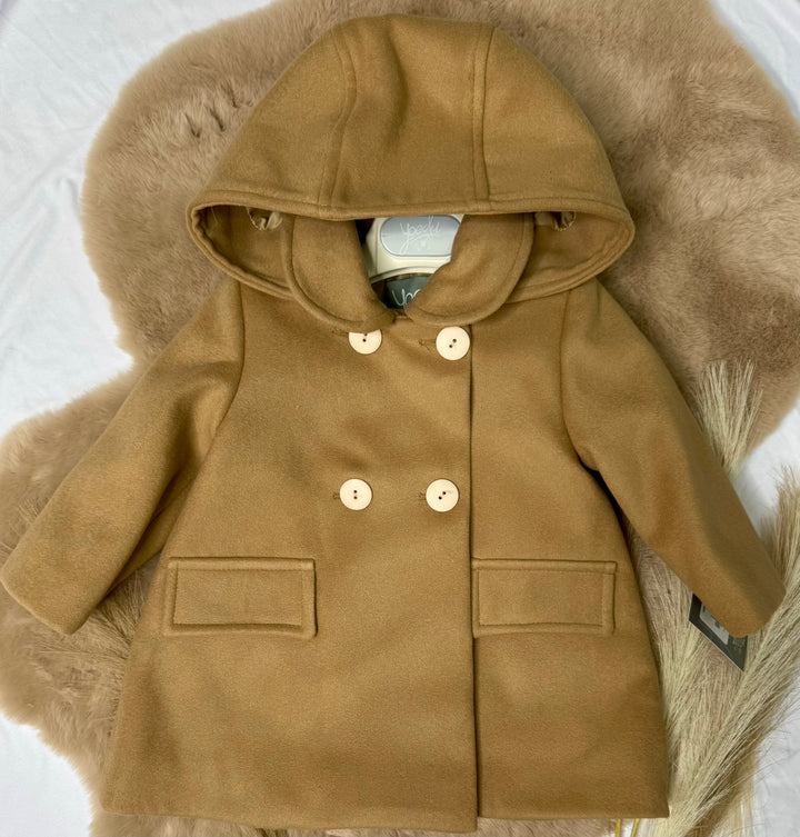 Cappotto in panno con cappuccio baby boy Yoedu