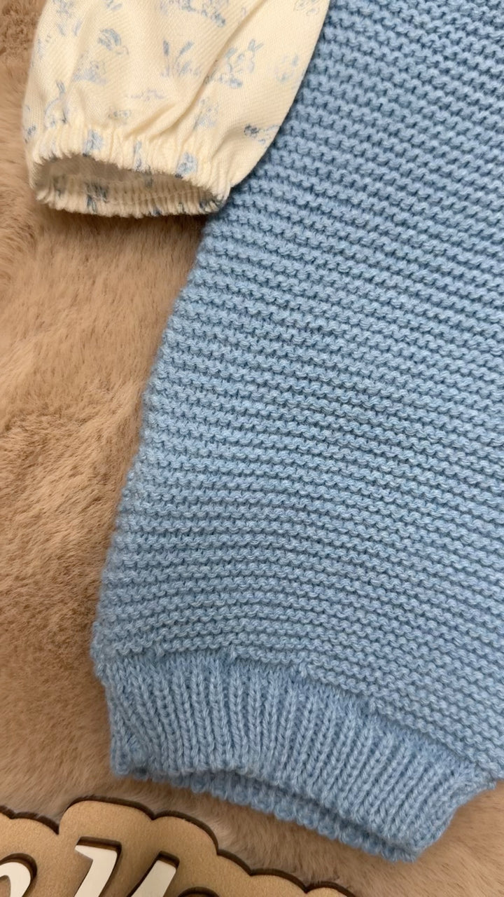 Salopette in tricot con camicia neonato Yoedu