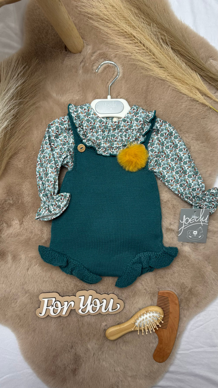 Salopette in tricot con camicia neonata Yoedu