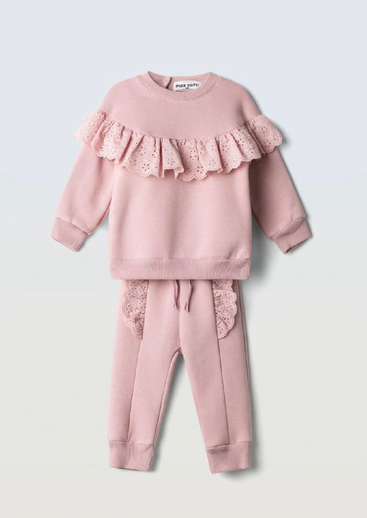 Tuta due pezzi con merletto baby femmina Ebita